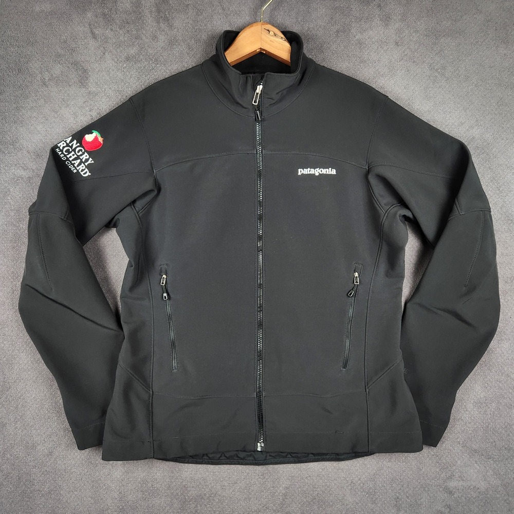 Patagonia Adze Softshell Jacket Womens Medium Black Full Zip Angry Orchard 83395